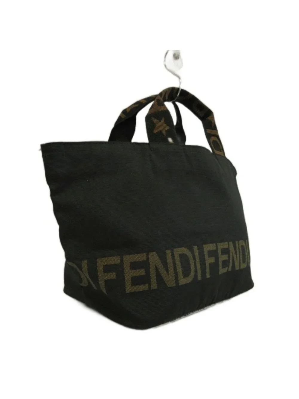 Fendi Vintage Mini Tote Bag Nylon Logo Black